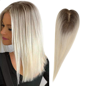 Lace Wig Toppers Hand-made Lace Base Hairpiece For Women Ombre color #10T613 (12cm*6cm) - FShine Shop